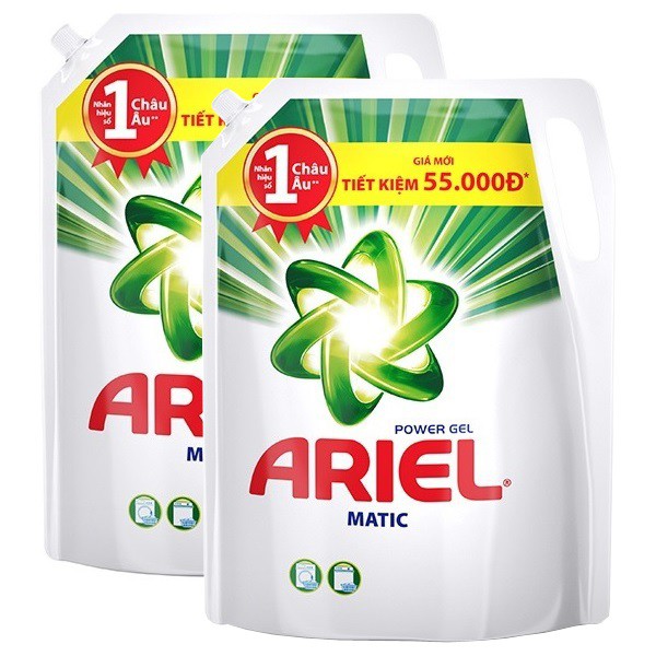 Combo 2 túi Nước giặt Ariel Power Gel 2.3kg (2x2.3kg)