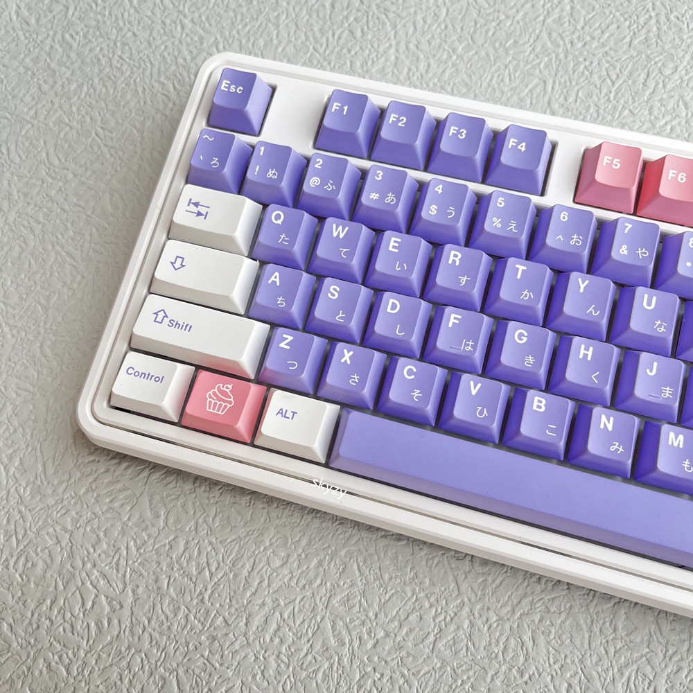 Bauhinia City Keycaps Cherry Profile Màu tím hồng PBT DYE-SUB Bàn phím cơ Keycap 131 Phím