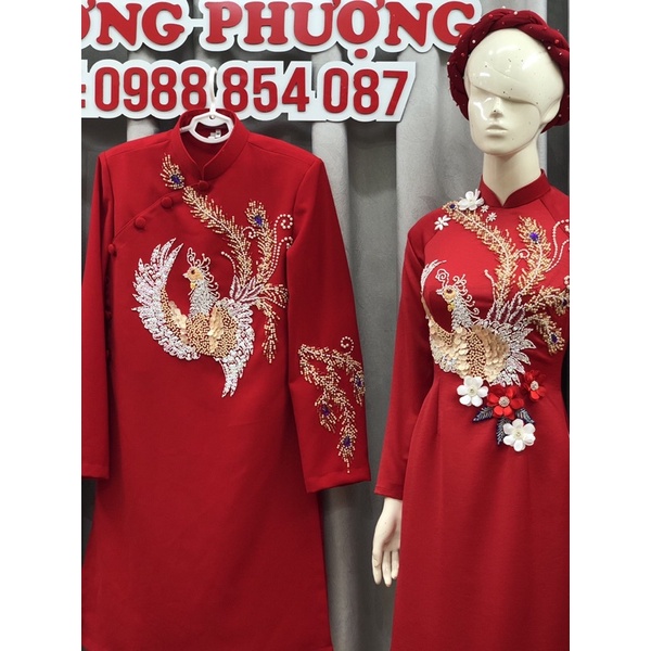 Áo dài cặp đỏ