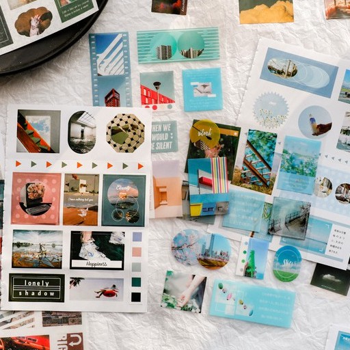 [20 trang] Sổ Sticker Nhãn Dán Nhựa PET Washi Giấy Trang Trí Bullet Journal ST177