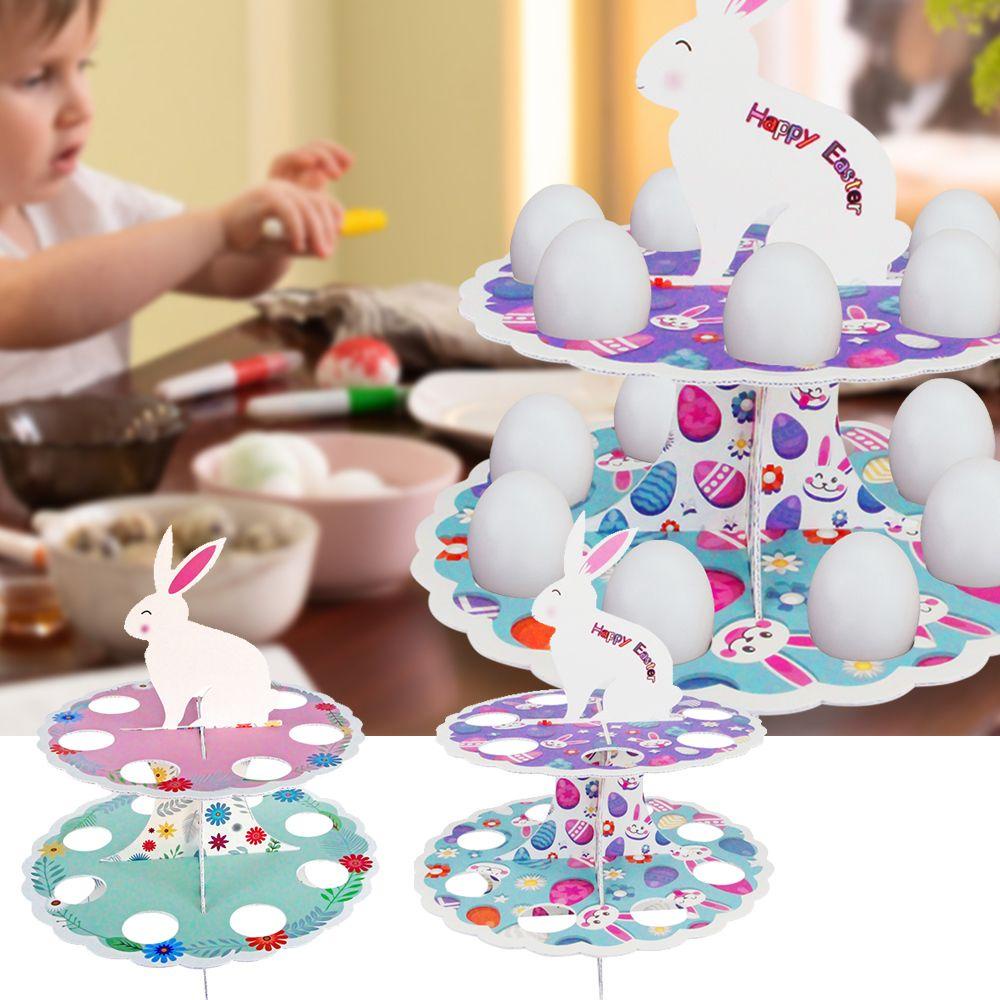 CONOPERY Giá Đỡ Trưng Bày Bánh Cupcake 2 Tầng Trang Trí Tiệc Phục Sinh