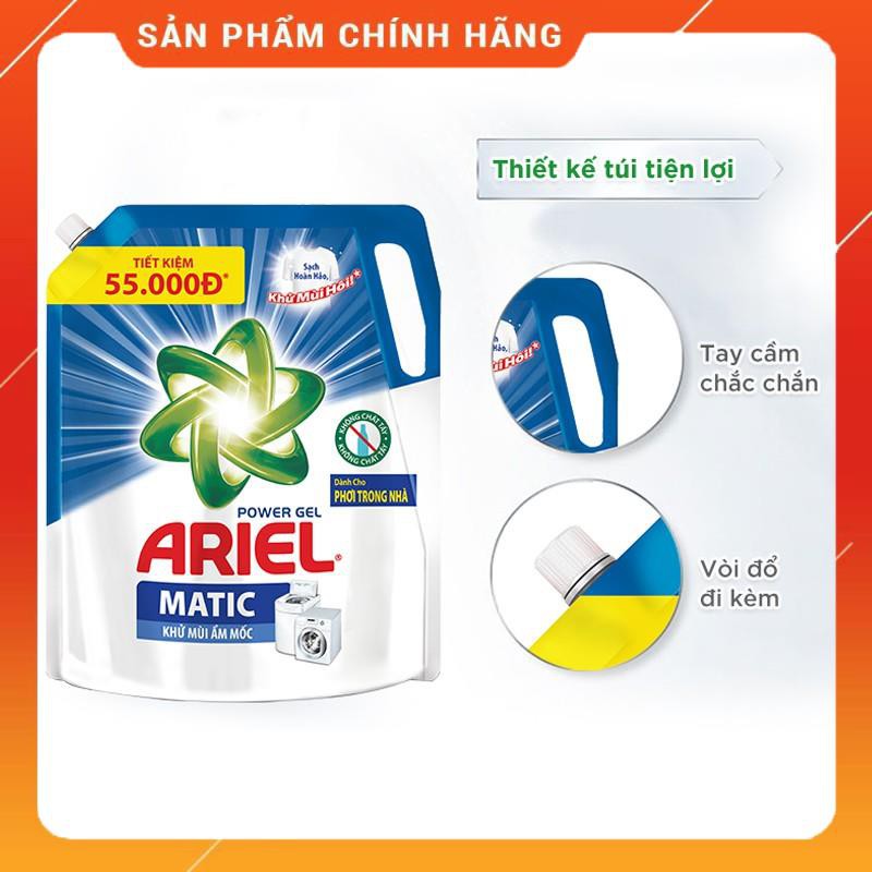 Túi N.Giặt Ariel Mactic Khử mùi ẩm mốc 3.25kg (Túi)