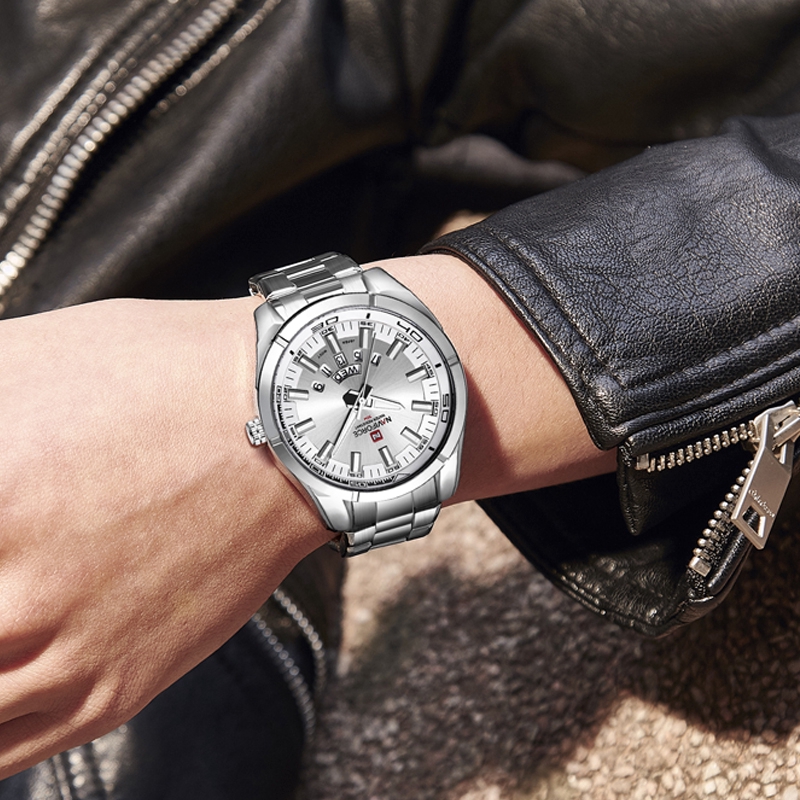 NAVIFORCE NF9038 Men Casual Fashion Stainless Steel Band Analog Quartz Watch | BigBuy360 - bigbuy360.vn