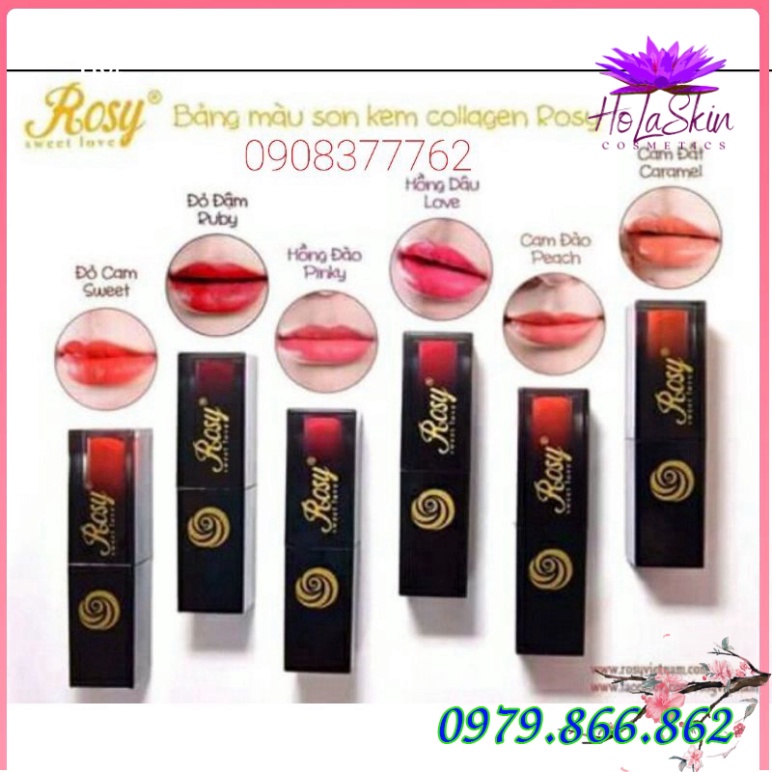 Son kem lì Rosy 06 màu Roses Matte Lipstick kháng nước mềm môi lâu trôi