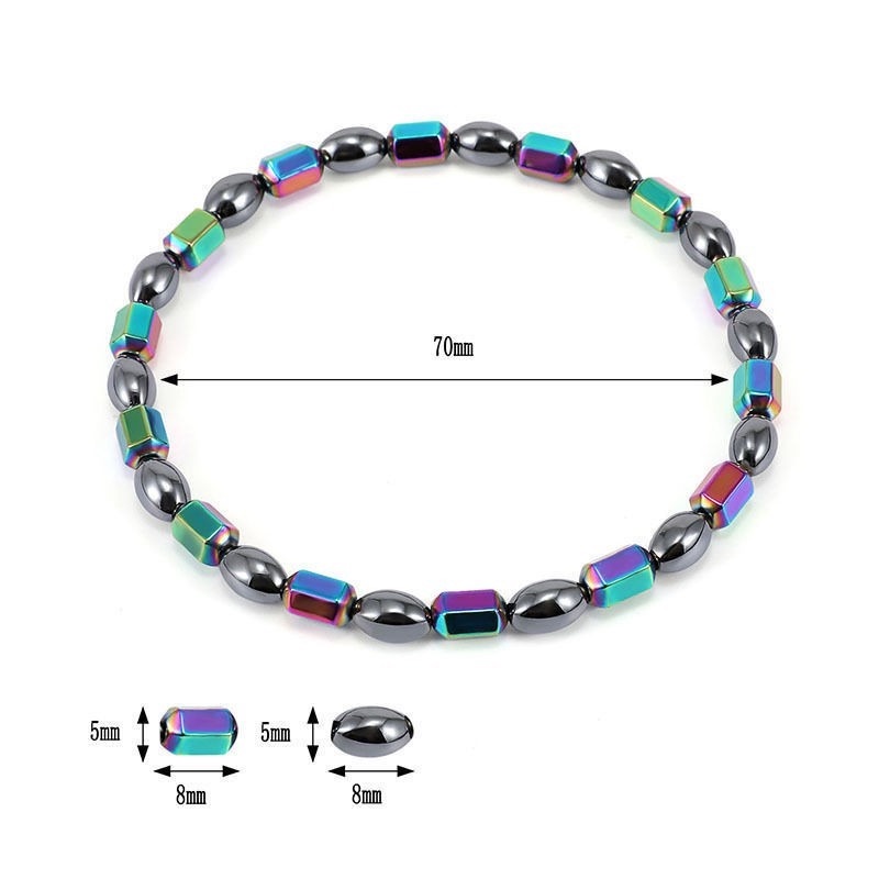 1 Vòng Đeo Chân Đá Hematite Nam Châm Nhiều Màu Sắc Giúp Giảm Đau Khớp Chăm Sóc Sức Khỏe