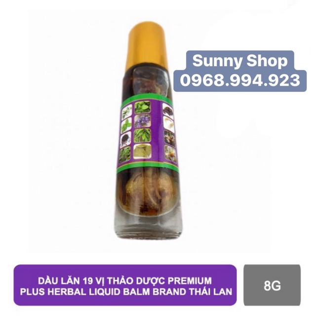 Dầu lăn 19 vị thảo dược Herbal Liquid Balm Puya Brand Premium Plus 8ml