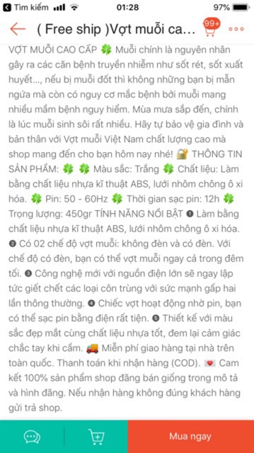 Vợt muỗi sỉ cần thơ