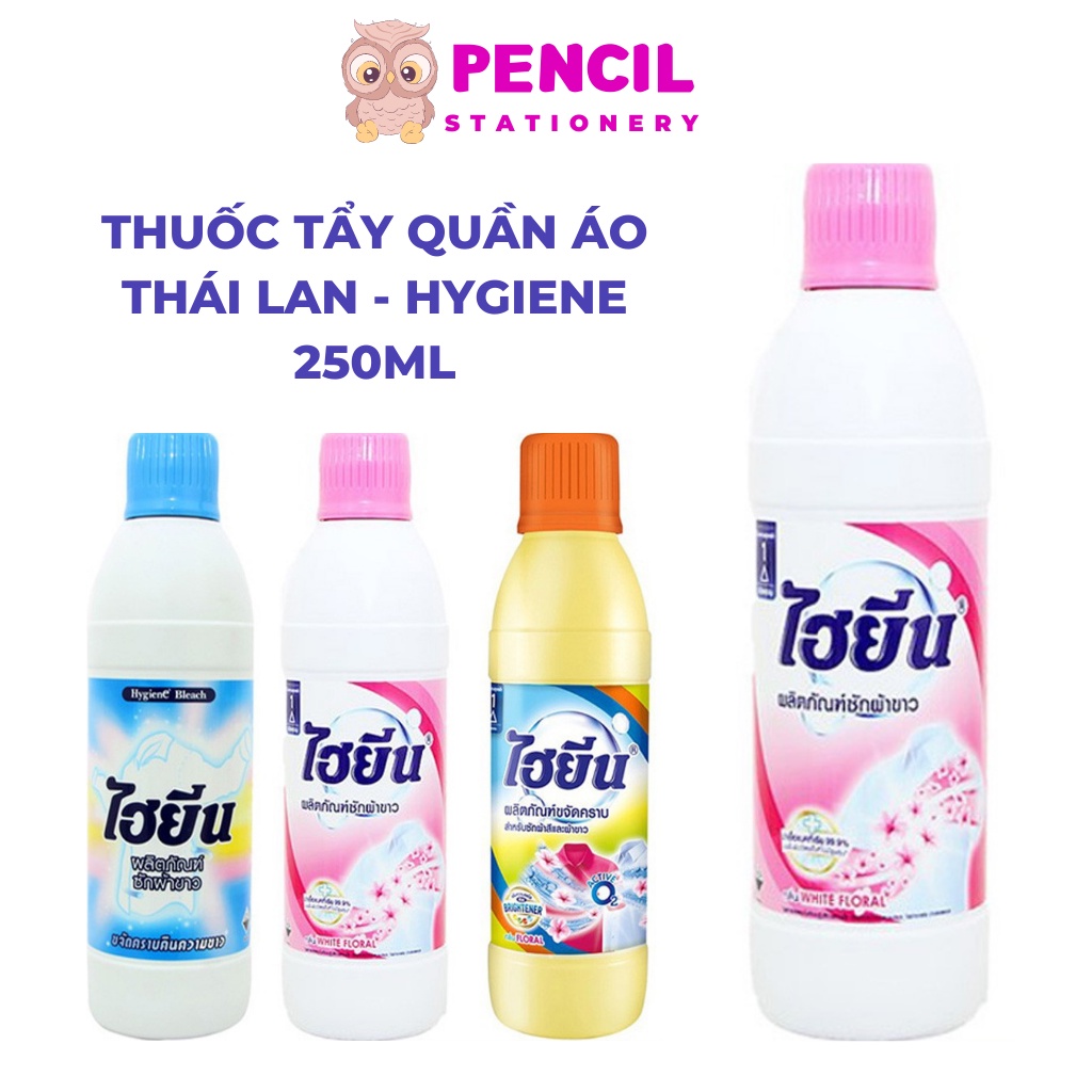 Thuốc Tẩy Trắng, Tẩy Màu Quần Áo Thái Lan 250ml - Nước Tẩy Hygiene Sạch Các Vết Bẩn Ẩm Mốc