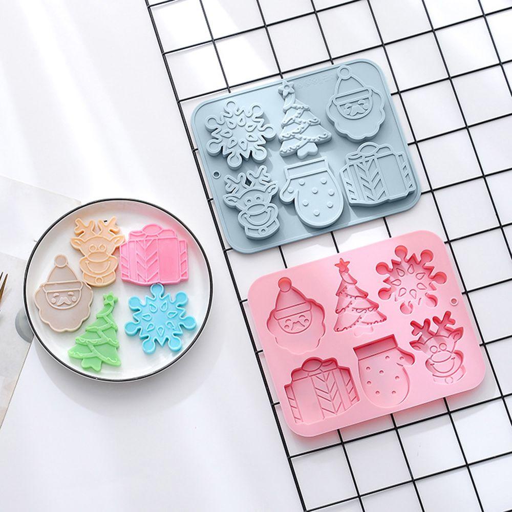 Khuôn Silicone Làm Xà Phòng 6 Ô Chủ Đề Giáng Sinh
