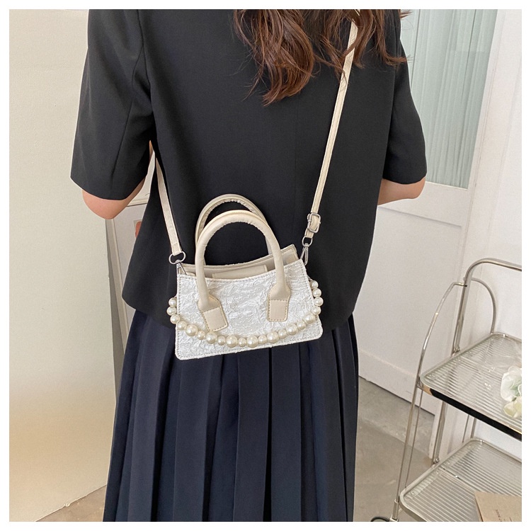 Túi vải JASMIN NOIR đính ngọc trai giả thời trang cho nữ