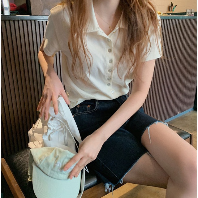 Áo Thun Cổ Bẻ Ngắn Tay Thời Trang Sành Điệu 43973