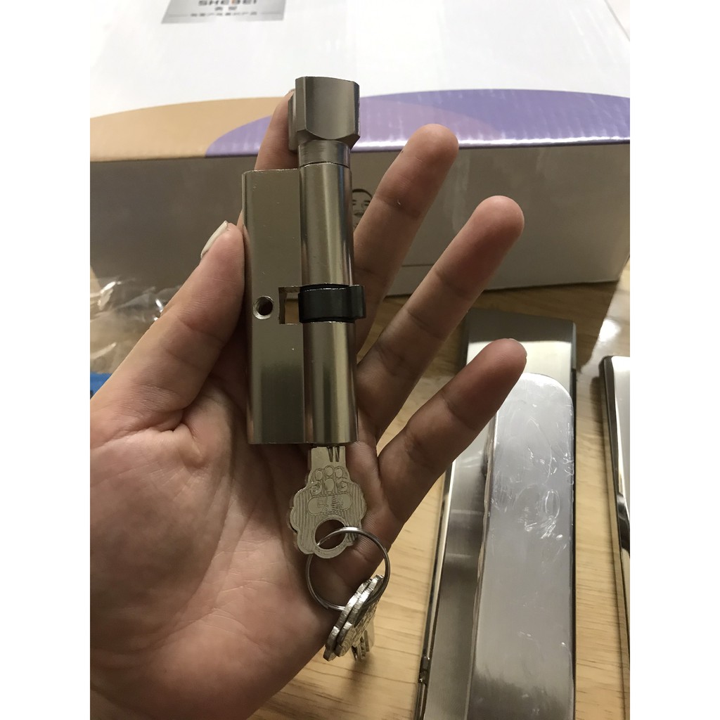 [SIÊU RẺ] Bộ khóa tay gạt Inox 304, chống rỉ 100%, chiều dài 20cm thương hiệu Shebei [801-05]