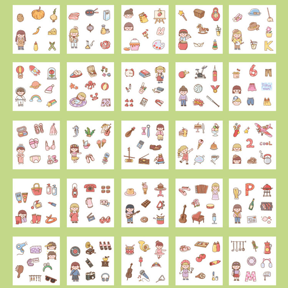 200 Miếng Dán Trang Trí Dễ Thương