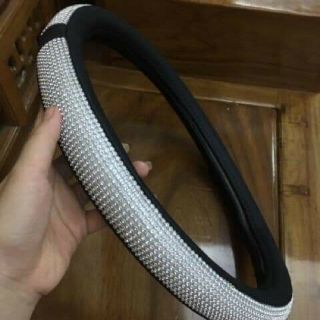 Bọc vô lăng đính đá trắng cao cấp