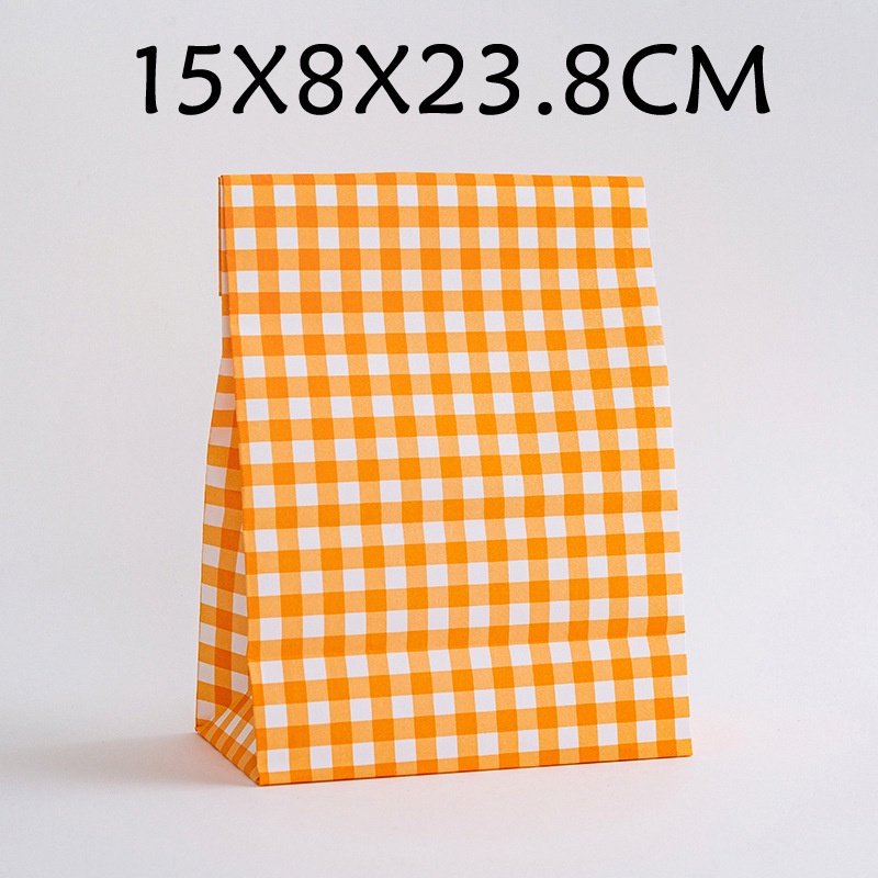 Set 5 túi giấy họa tiết kẻ sọc caro đựng bánh kẹo dễ thương cho học sinh