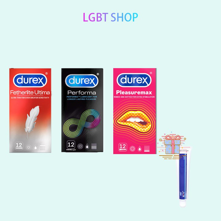 [Sỉ durex]Combo 3 hộp Bao cao su Durex (tùy chọn) TẶNG 1 Gel KY