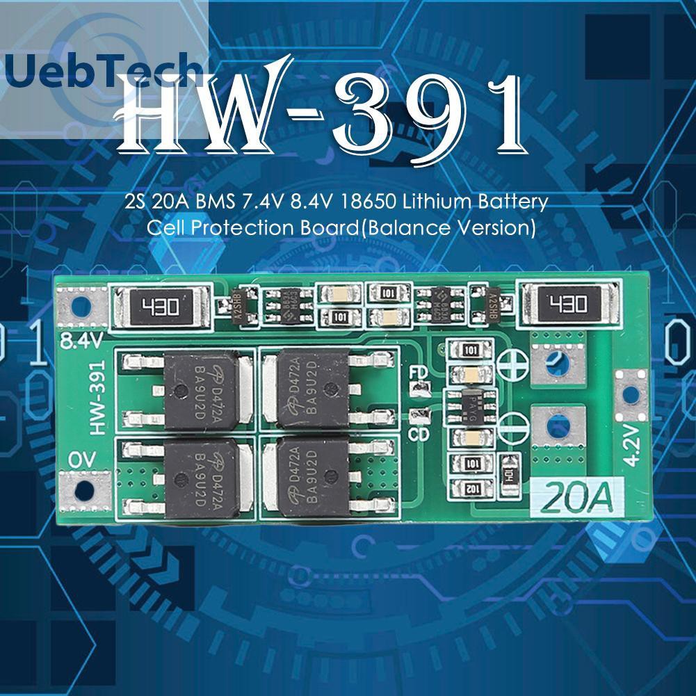 Bảng Mạch Bảo Vệ Pin Lithium 2s 20a Bms 7.4v 8.4v 18650