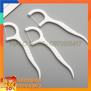 Combo 50 tăm xỉa răng SinWuas 2in1, tăm tích hợp chỉ nha khoa, phù hợp cả răng tự nhiên và nhân tạo