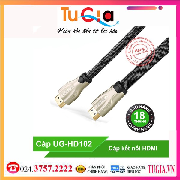 Cáp HDMI dài 5M bọc lưới chống nhiễu Ugreen 11193-Hàng Chính Hãng