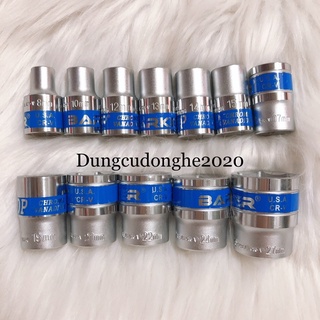 Bộ Đầu Khẩu, Tuýp Barker/Top 1/2" 12cái/bộ - 8,10,12,13,14,15,17,19,21,22,24,27mm