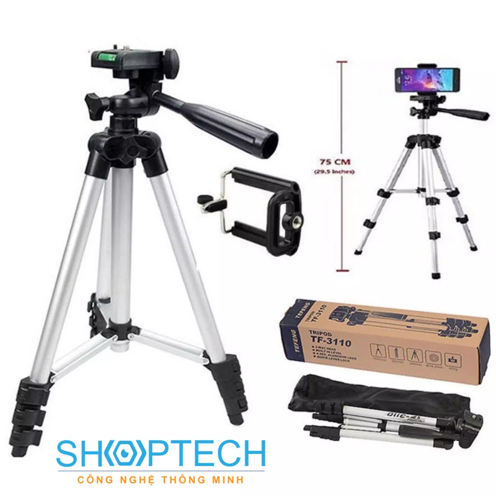 Chân giá đỡ máy chụp ảnh Tripod TF-3110 - Bộ Tripod chân chụp ảnh 1020mm và giá đỡ điện thoại - Gía đỡ 3 Chân Tripod 311