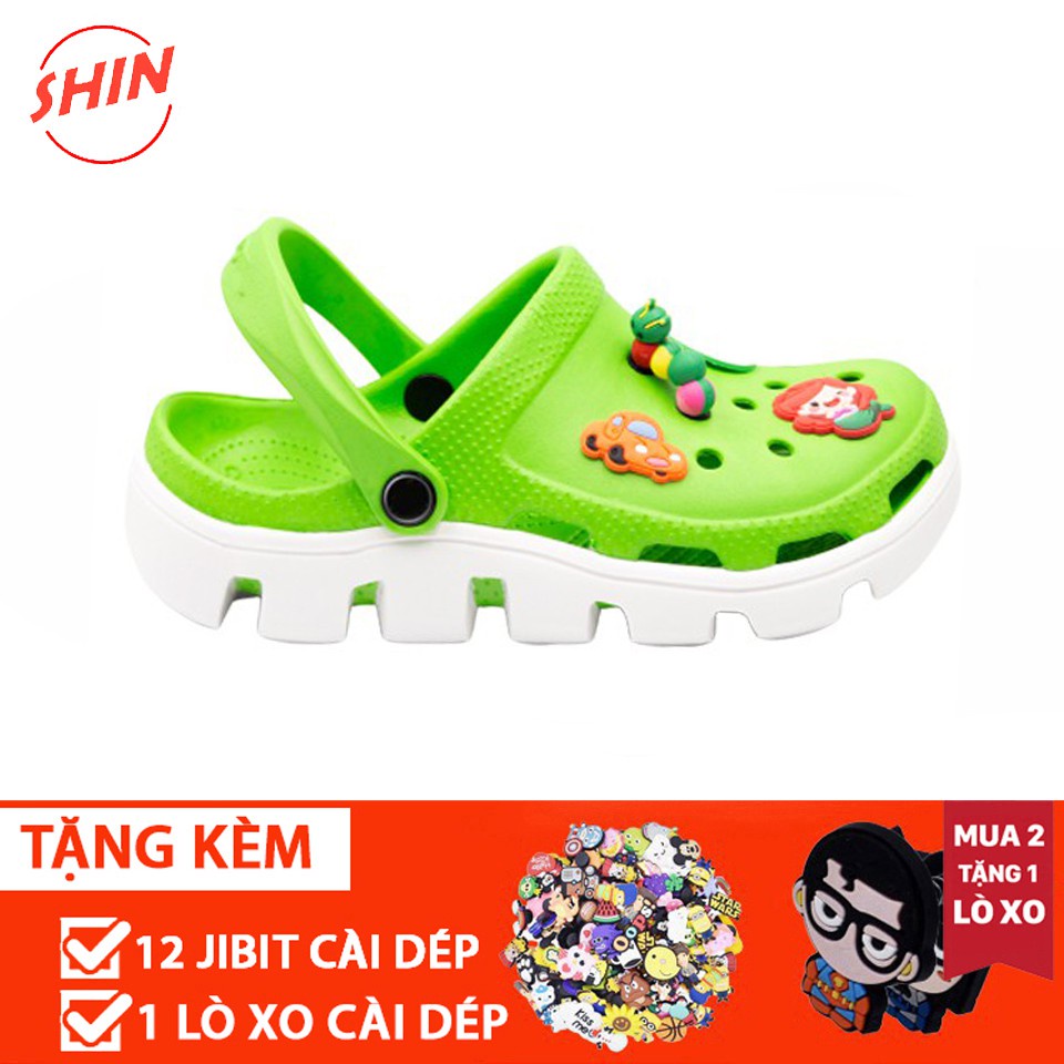 dép cross xanh lá cây đế lượn sóngFREESHIPsục cross bít đầu DU01