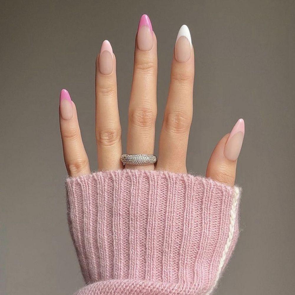 Bộ 24 Móng Tay Giả Che Phủ Toàn Diện Tháo Rời Được Kiểu Pháp