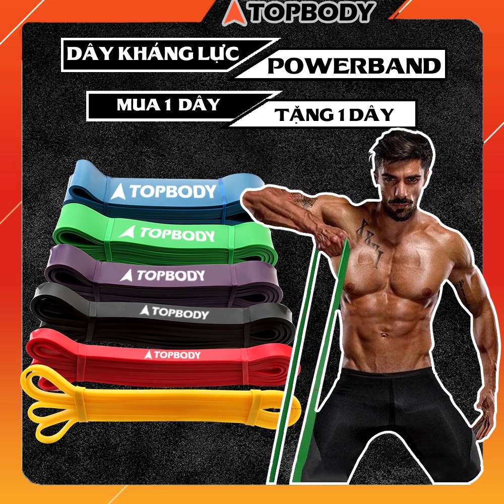 Dây kháng lực tập gym, Power Band đa năng, hỗ trợ luyện tập thể dục, tiện lợi tại nhà, văn phòng TOPBODY