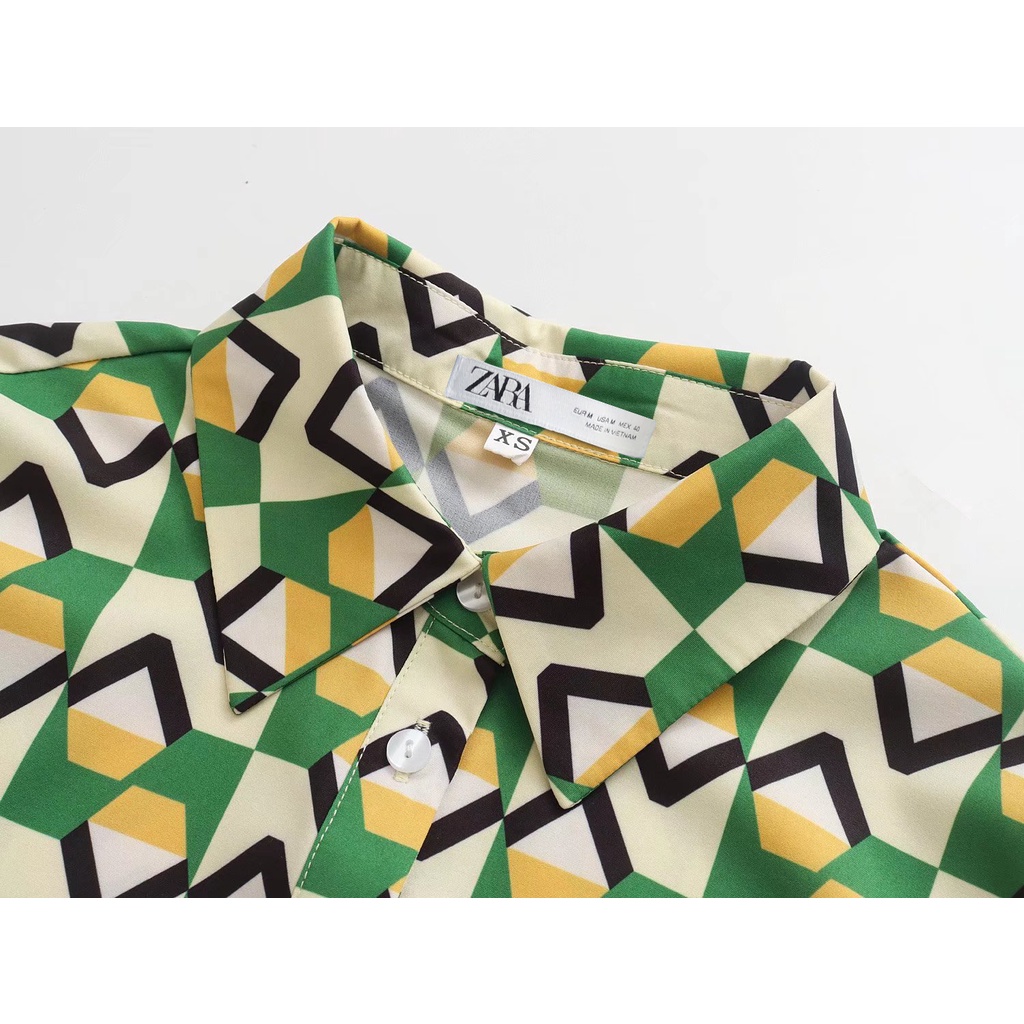 Zara Morocco full tag - Áo Zara sơ mi và quần dài họa tiết thiết kế ấn tượng BH18AQG3839N10