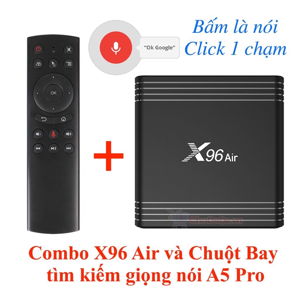 ENYBOX X96 Air 4GB/64GB S905X3 Android TV Box Cấu Hình Khủng Giá Rẻ Tìm Kiếm Giọng Nói Tiếng Việt