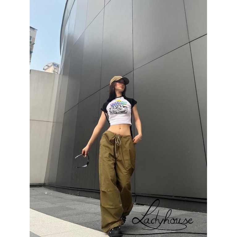 Quần Dài Dáng Rộng Lưng Thun Rút Dây Thời Trang Mùa Xuân Cho Nữ