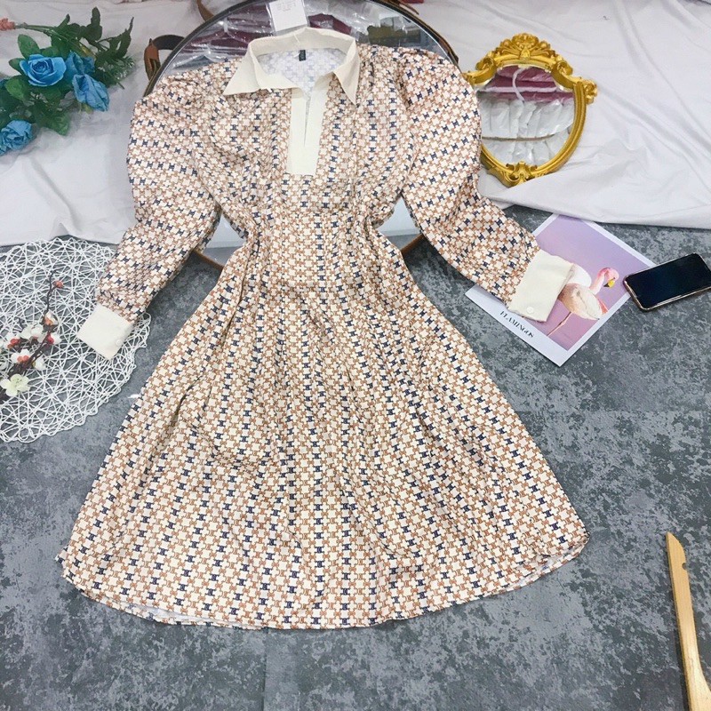 Đầm Maxi  Hoạ Tiết Sơ Mi Cổ Viền Trắng | BigBuy360 - bigbuy360.vn