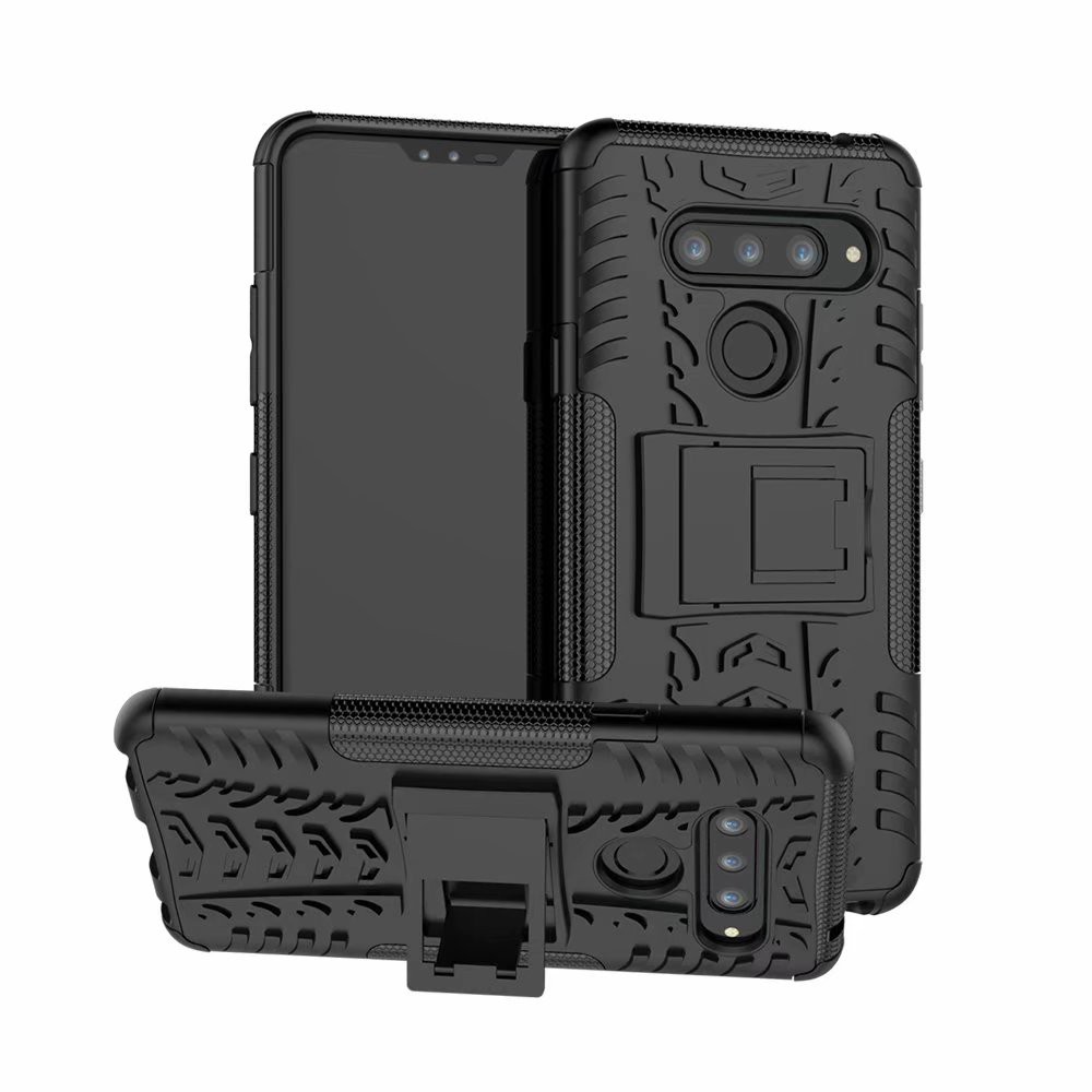 For LG V40 ThinQ Case Shockproof Armor Back Case Stand Holder Cover