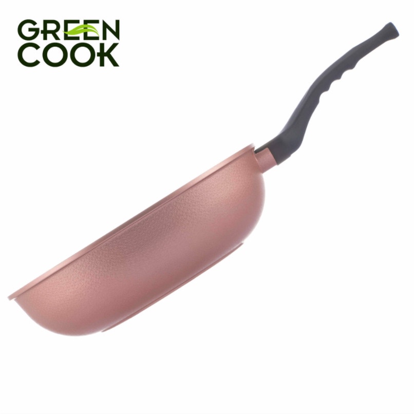 Chảo đúc vân đá đáy từ Green Cook 20cm sâu lòng dùng được cho mọi loại bếp