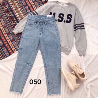 Baggy Jeans Rách ( Kèm Belt)