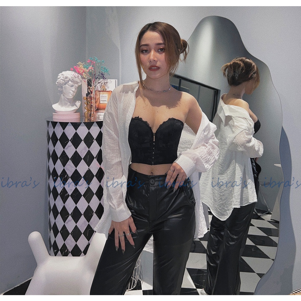 Áo Nâng Ngực Không Dây iBRA's Tạo Khe Sexy Chống Tuột Áo Lót Không dây cài trước viền Ren Gọng Sườn gợi cảm A16