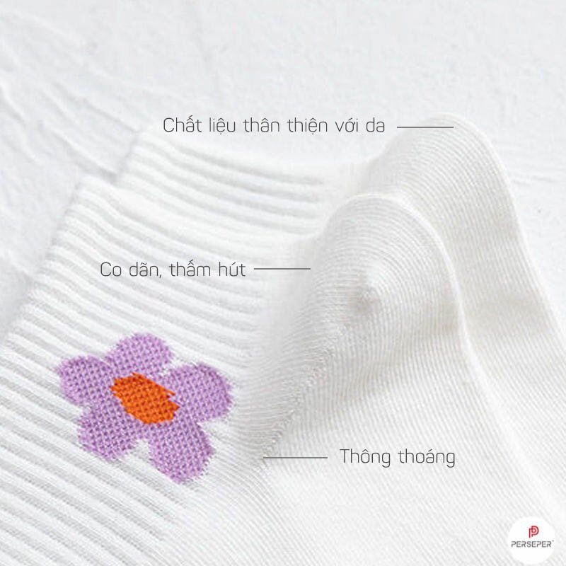 Tất nữ cổ ngắn dễ thương học sinh Hàn Quốc chất cotton 100% CAMILA T52