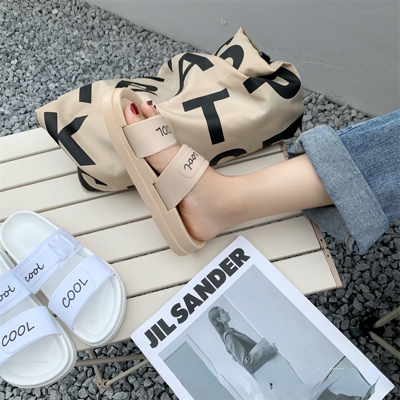 Dép Sandal Đế Dày Bằng Cao Su Phong Cách Hàn Quốc Thời Trang Mùa Hè Cho Nữ