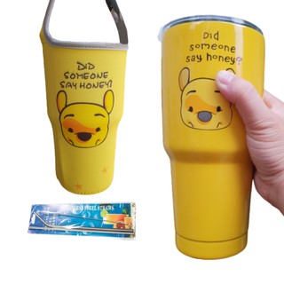 Combo ly giữ nhiệt gấu 900ml siêu cute ĐẦY ĐỦ PHỤ KIỆN