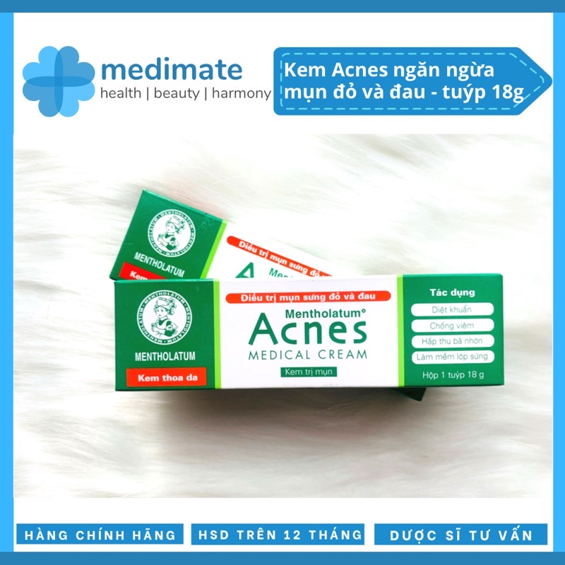 Kem Acnes medical cream ngăn ngừa mụn đỏ và đau (tuýp 18g)