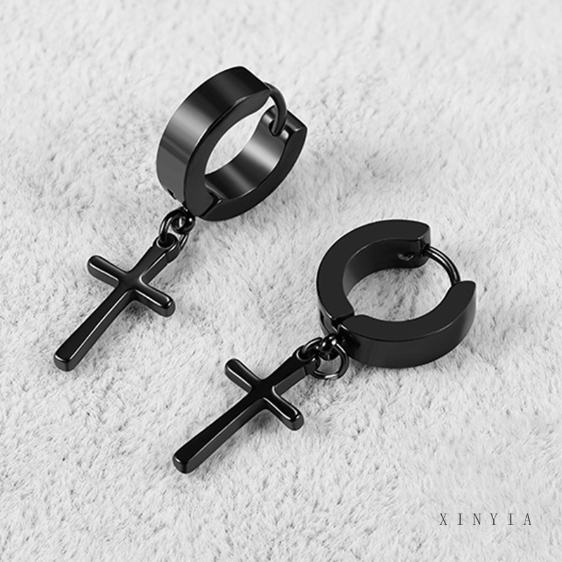 1 Đôi Khuyên Tai Bằng Thép Không Gỉ Phong Cách Hàn Quốc Cá Tính