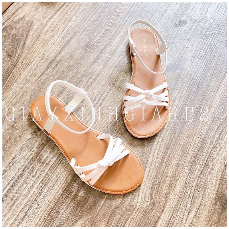 Giày sandal học sinh xỏ ngón dây si quai thun hậu BH.