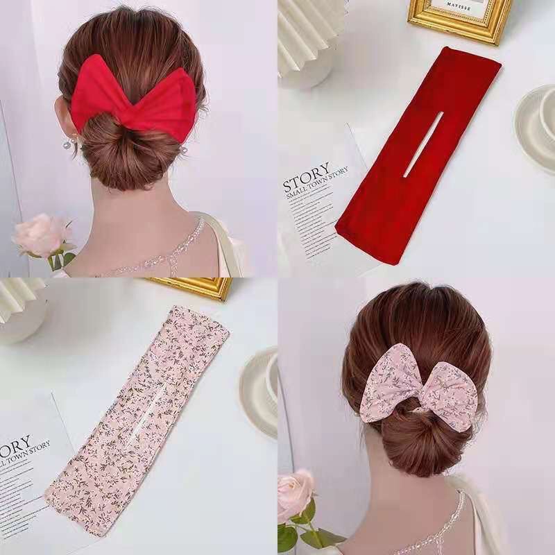 Dụng cụ dây búi tóc bản to củ tỏi hình nơ tiện lợi hot trend nhiều mẫu đẹp Tatitava
