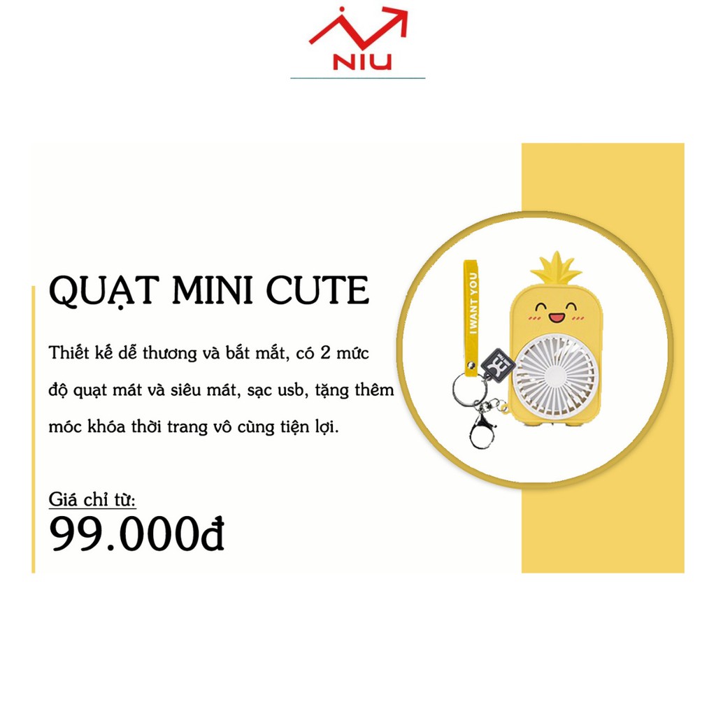 [FREESHIP] Quạt mini cầm tay tích điện khủng long, Quạt mini để bàn, Quạt hình dứa