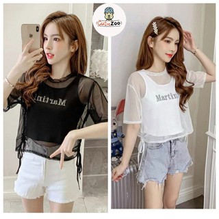Set áo lưới kèm áo ba lỗ trong 2 món của nữ tập thể thao mát - CUTEZOO