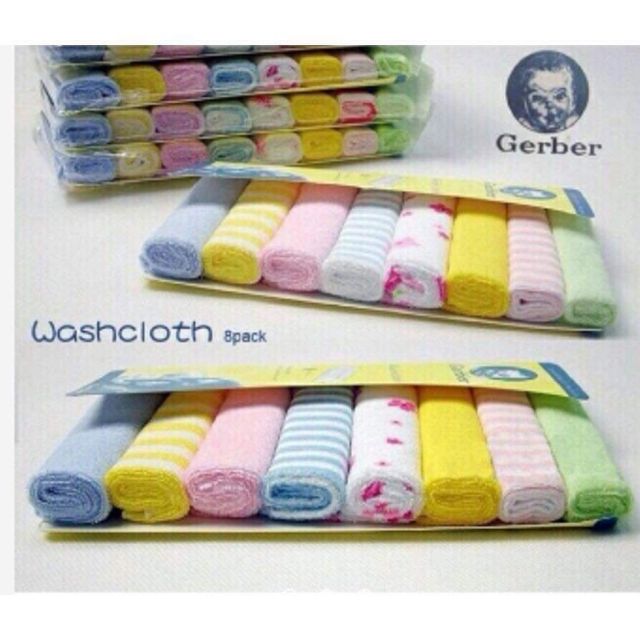 Sét 8 khăn mặt Gerber cho bé