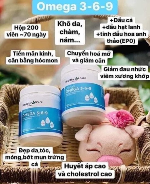 Omega 3 6 9 Healthy Care Ultimate Của Úc (200 Viên)