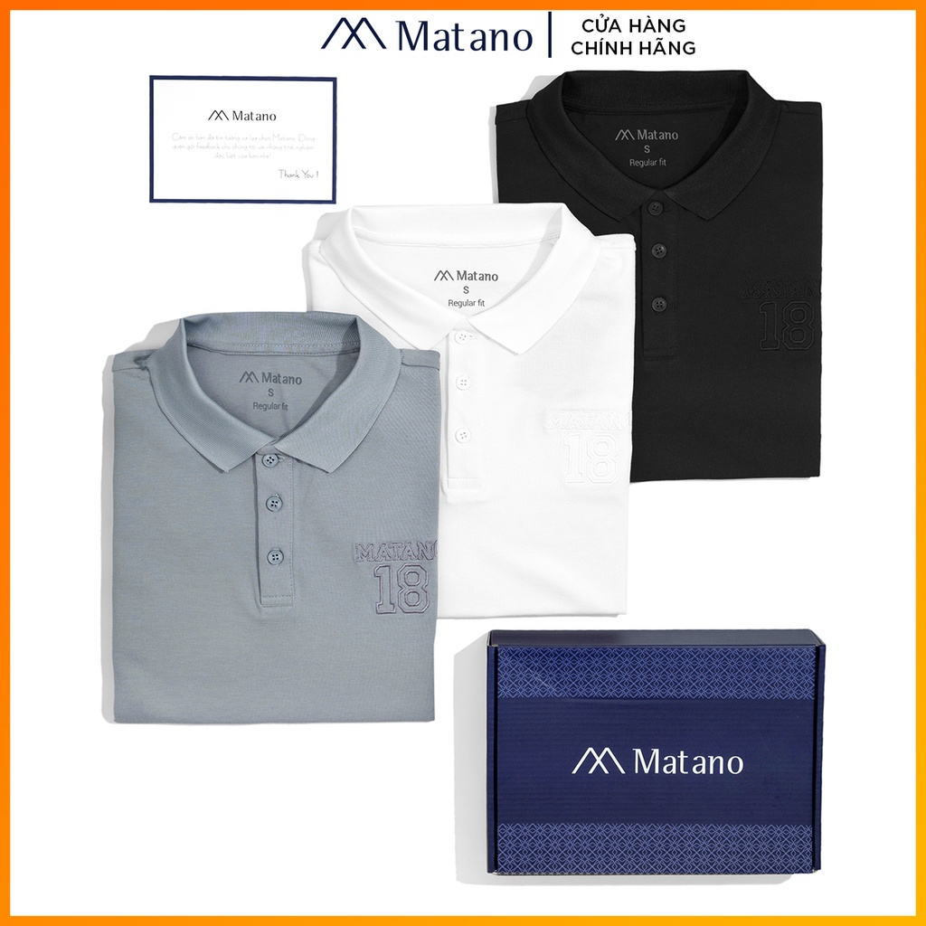 Áo thun polo nam có cổ đẹp MATANO - Áo phông polo nam cổ trụ bẻ ngắn tay thêu ngực thanh lịch vải cá sấu cotton 031