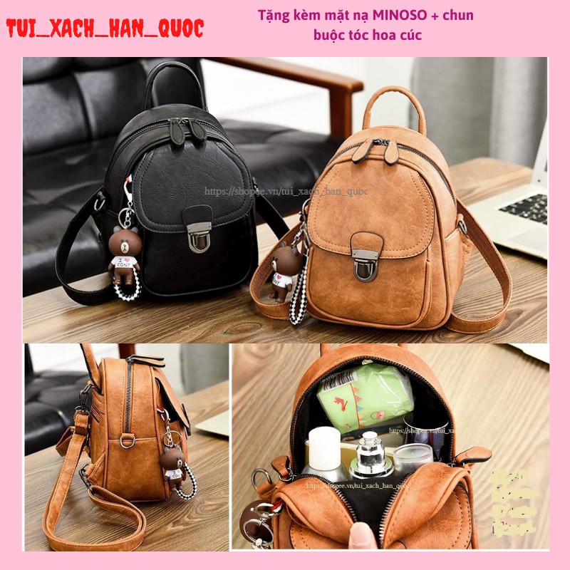 Balo Nữ ♥️FREESHIP♥️ Balo Nữ + Tặng Kèm Móc Gấu Cute H 104