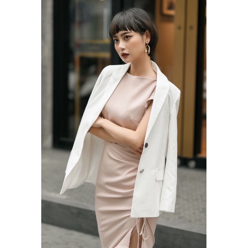 Áo vest trắng siêu sang chảnh, vest công sở đẹp, áo doanh nhân thành đạt